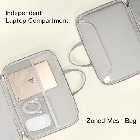 حقيبة كمبيوتر محمول TSA 13 13.3 14 بوصة مقاومة للماء مع حماية من 3 طبقات، جيوب، متوافقة مع MacBook Air Pro Max M1 M2 M3 HP Dell ASUS Acer Chromebook، أسود in Kuwait