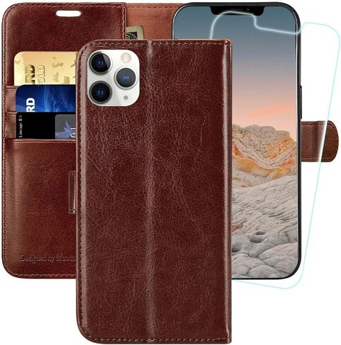 حافظة محفظة MONASAY متوافقة مع iPhone 12 Pro Max 5G، 6.7 بوصة، [يتضمن واقي شاشة زجاجي] [حجب RFID] غطاء هاتف خلوي من الجلد قابل للطي مع حامل بطاقة الائتمان، ذهبي وردي in Kuwait