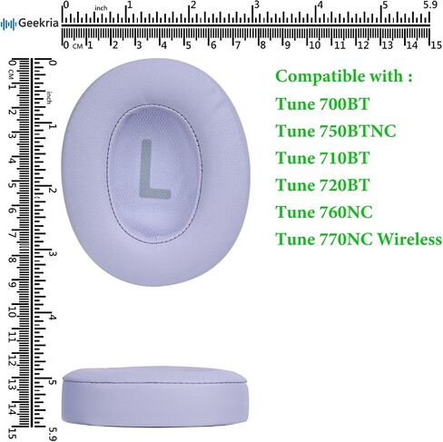 Geekria QuickFit Replacement Ear Pads for JBL Tune 700BT, Tune 750BTNC, Tune 710BT, Tune 720BT, Tune 760NC, Tune 770NC Wireless Headphones Ear Cushions, Ear Cups Cover Repair Parts (Purple) in Saudi Arabia