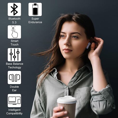 سماعات أذن لاسلكية بتقنية البلوتوث، سماعات أذن مزودة بشاشة عرض الطاقة LED مع حافظة شحن سريعة IPX5، سماعات ستيريو مقاومة للماء داخل الأذن، ميكروفون مدمج، سماعات أذن لاسلكية لأجهزة iOS وAndroid الرياضية in Saudi Arabia