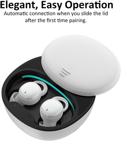 Noise Blocking Earbuds for Sleep with Travel Charging Case, 5.3 Wireless Bluetooth Streaming, 4.5 Hour Sleeping Support, Mini in-Ear Buds for Back and Side Sleepers, White in Saudi Arabia