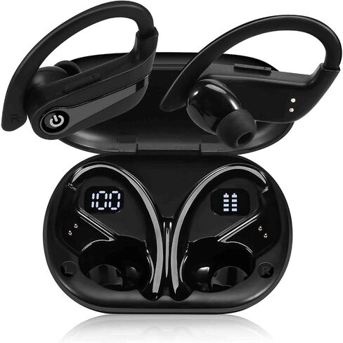 Q63 Wireless Earbuds for Amazon Fire HD 10 (2021) with Immersive Sound True 5.0 Bluetooth Over The Ear Sport Headphones with a Charging Case - Stereo Calls Touch Control IPX7 Sweatproof Deep Bass in Saudi Arabia