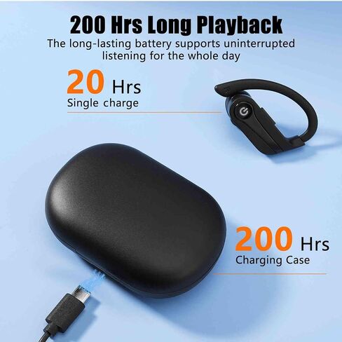 Q63 Wireless Earbuds for Amazon Fire HD 10 (2021) with Immersive Sound True 5.0 Bluetooth Over The Ear Sport Headphones with a Charging Case - Stereo Calls Touch Control IPX7 Sweatproof Deep Bass in Saudi Arabia