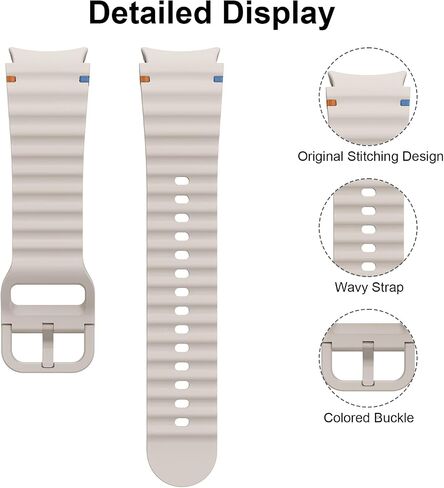 No Gap Band Compatible with Samsung Galaxy Watch 7/6/5/4/FE, Watch 5 Pro, Galaxy Watch 6 4 Classic, Soft Silicone Smartwatch Replacement Strap for Men and Women in Kuwait