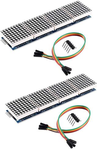 Organizer 2pcs MAX7219 Dot Matrix Module for Arduino Microcontroller 4 in 1 Display with 5pin Line (Red) in Saudi Arabia