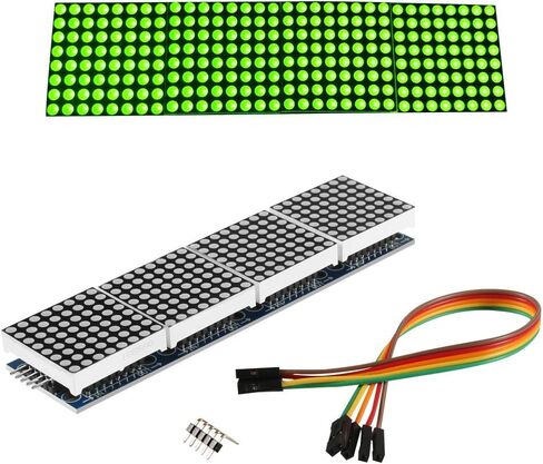 Organizer 2pcs MAX7219 Dot Matrix Module for Arduino Microcontroller 4 in 1 Display with 5pin Line (Red) in Saudi Arabia
