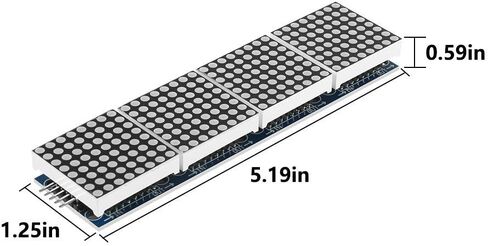 Organizer 2pcs MAX7219 Dot Matrix Module for Arduino Microcontroller 4 in 1 Display with 5pin Line (Red) in Saudi Arabia