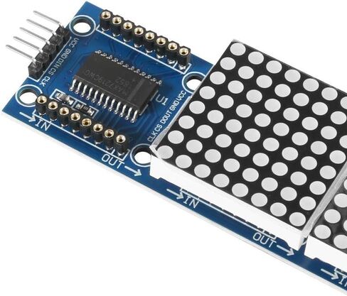 Organizer 2pcs MAX7219 Dot Matrix Module for Arduino Microcontroller 4 in 1 Display with 5pin Line (Red) in Saudi Arabia