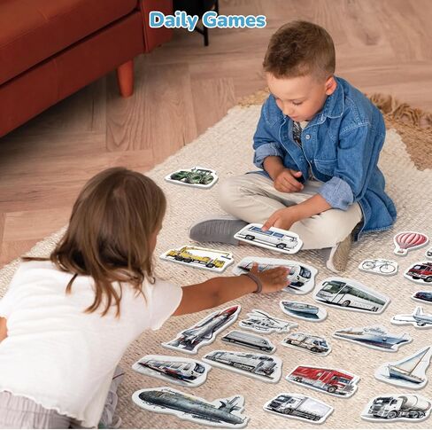 CHEFAN Felt Flannel Board Story Pieces, Precut Flannel Figures Graph Animals, Fruits, Object with Words Matching Games for Preschool Toddlers 52 Pcs in Kuwait