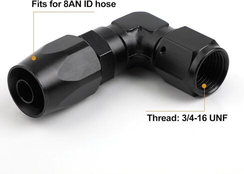 6AN Hose End Fitting, Black 90 Degree Hose Fitting Swivel Low Profile Forged Aluminum Swivel Fitting Fits for CPE Braided Lines in Saudi Arabia