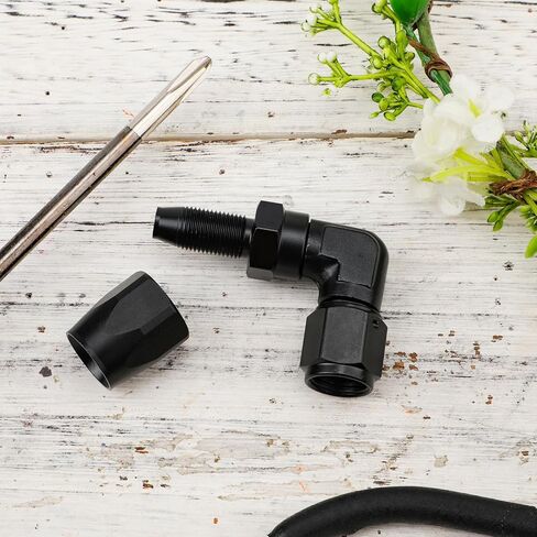 6AN Hose End Fitting, Black 90 Degree Hose Fitting Swivel Low Profile Forged Aluminum Swivel Fitting Fits for CPE Braided Lines in Saudi Arabia