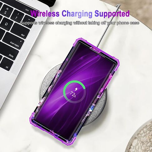 Miqala for Galaxy S22 Ultra 5G Case,Glow in The Dark Three Layer Heavy Duty Shockproof Full Body Protection Hard Plastic Bumper+Soft Silicone Case for Samsung Galaxy S22 Ultra 6.8 inch,Dark Butterfly in Kuwait