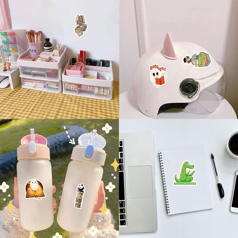 cobee Book Stickers, 100PCS Reading Stickers Library Sticker Bookish Sticker Book Lovers Gifts Waterproof Vinyl Decals for Laptops Water Bottle Computer Refrigerators Luggage Phone Cases Bicycles in Saudi Arabia