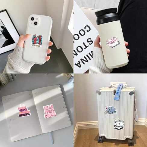 cobee Book Stickers, 100PCS Reading Stickers Library Sticker Bookish Sticker Book Lovers Gifts Waterproof Vinyl Decals for Laptops Water Bottle Computer Refrigerators Luggage Phone Cases Bicycles in Saudi Arabia
