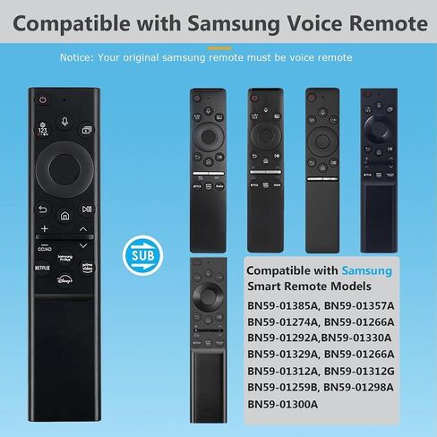 【Upgrade】 Replacement for Samsung Smart TV Remote, Voice Remote Compatible with 2018-2023 Samsung BN59 Series, for Smasung Crystal UHD QLED The Frame QLED 4K 8K Smart TVs in Saudi Arabia