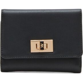Anne Klein Women's Ak Medium Flap Wallet with Enamel Turn Lock