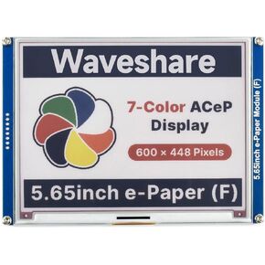 waveshare 5.65inch Colorful E-Paper E-Ink Display Module Compatible with Raspberry Pi 4B/3B+/3B/2B/B+/A+/Zero/Zero W/WH/Zero 2W Series Boards 600×448 Pixels ACeP 7-Color