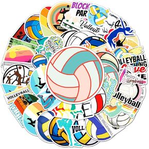 50 Pack Volleyball Stickers Water Bottles Laptop Car Phone Guitar Skateboard Computer Sports Volleyball Vinyl Sticker Waterproof Aesthetic Trendy Decals for Teens Boys Girls Adults