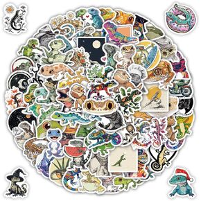 90 Pcs Mini Lizard Stickers,Gecko Stickers,Cool Animal Stickers Vinyl Waterproof Stickers for Water Bottles Laptop Computer Skateboard