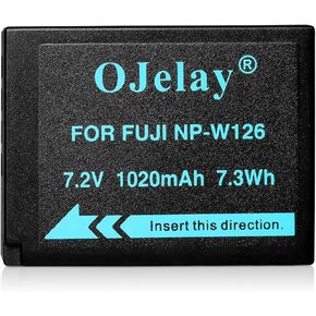 OJelay Replacement NP-W126/ NP-W126S Battery (1020mAh, 7.2V) Compatible with Fujifilm XA1, XA2,XA3,XA5,XA10,XE1,XE2,X-E2S,XE3,XH1,XM1,X-Pro2,XT1,XT2,XT3,XT10,XT20,XT30,XT100, X100F and More