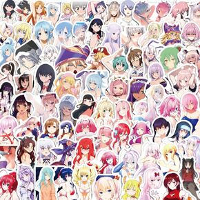 100Pcs Anime Girl Stickers for Water Bottles Cartoon Sexy Lady Stickers Vinyl Kawaii Hot Girl Decals for Laptop Hydroflask Scrapbooking Journaling