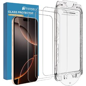T Tersely 3 Pack Screen Protector for iPhone 16 Pro Max 6.9-inch with Auto Alignment Kit, Tempered Glass Film Bubble Free Full Coverage, HD Clear
