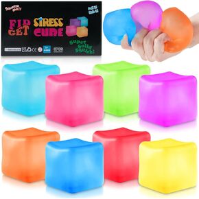 كرات الضغط على شكل مكعبات ثلج لطيفة، 8 قطع من كرات الضغط للأطفال، ألعاب تململ للبالغين، كرة ضغط لتخفيف التوتر، كرة سكر الشعير، كرة تمرين يدوية مربعة الشكل، ألعاب حسية للمصابين بالتوحد in Kuwait