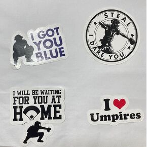ملصق I Love Umpires، ملصق I Got You Blue، ملصق صائد البيسبول، ملصق صائد الكرة اللينة لخوذة Catchers 4 Pack 2"" in Kuwait