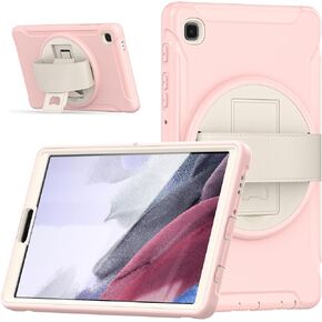 غطاء Galaxy Tab A7 Lite مع واقي شاشة 2021، حافظة واقية Samsung Galaxy Tab A7 Lite 8.7 بوصة مع حزام يد/مسند، حافظة متينة مقاومة للصدمات لجهاز SM-T220/T225/T227U-أسود in Kuwait