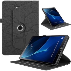 Rotating Case for Samsung Galaxy Tab A 10.1 2016,360 Degree Rotating Protective Stand Cover with Pencil Holder Case for Galaxy Tab A 10.1 2016 - Tree of Life Black