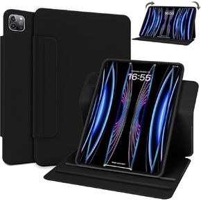 Rotating Case for iPad 9th/8th/7th Generation (2021/2020/2019), Auto Sleep/Wake, Case for iPad 10.2 inch/iPad Air 3 / iPad Pro 10.5 inch, Smart Cover Slim Trifold Stand, Black