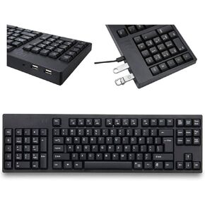 Ergonomic Left Handed Keyboard, 109 Keys Micro USB Keyboard Left Numpad Keyboard for Business Accounting Designer