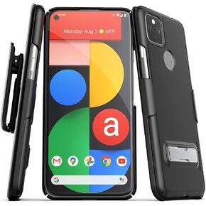 Encased Pixel 5a 5G Belt Case with Kickstand, Ultra Thin Cover with Holster Clip (Google Pixel 5A)