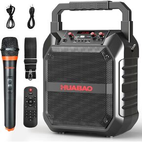 Karaoke Machine, Portable Bluetooth Speaker with Wireless Microphone for Adults & Kids, PA System with Remote Control Supports TF Card/USB/FM/AUX for Home Party, Indoor and Outdoor