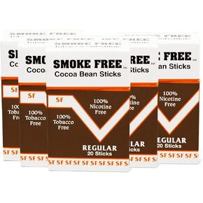 Herbal Cocoa Bean Cigarettes 5 Pack Regular Flavor 100% Tobacco Free/Nicotine Free