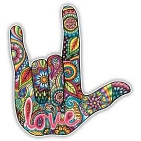 Love Sign Sticker Colorful I Love You Decal by Megan J Designs™ - Laptop Sticker Tumbler Decal Vinyl Sticker