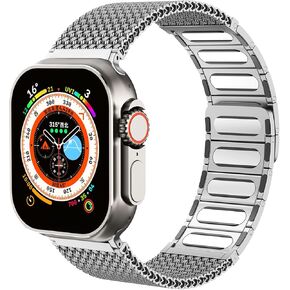 Magnetic Stainless Steel Watch Band Compatible With Apple Watch 38mm 40mm 41mm 42mm 44mm 45mm 46mm 49mm. For iWatch Series Ultra SE 10 9 8 7 6 5 4 3 2 1 Replacement Metal Braided Watch Bands