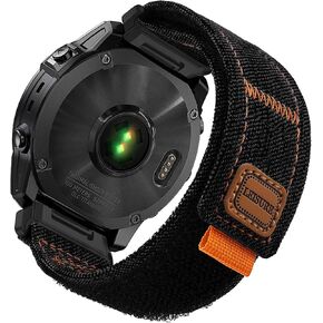 Abanen Denim Fabric Watch Band for Garmin epix Pro 51mm / Fenix 7X / Fenix 6X / Fenix 5X / instinct 2X, Quick Fit 26mm Hook and Loop Sport Wrist Strap for Enduro