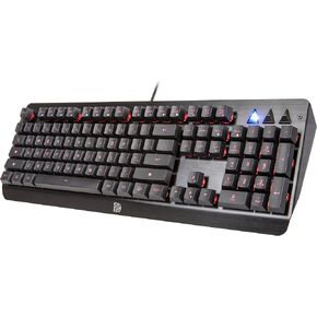 لوحة واجهة من الألومنيوم من Thermaltake Tt eSPORTS Challenger Edge بـ 8 ألوان وإضاءة خلفية LED ومفتاح استجابة سريعة ولوحة مفاتيح ألعاب مضادة للظلال KB-CHE-MBBLUS-01، أسود