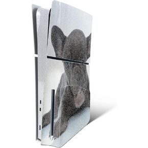MightySkins Glossy Glitter Skin Compatible with Playstation 5 Slim Disk Edition Console Only - French Bulldog | Protective, Durable High-Gloss Glitter Finish | Easy to Apply | Made in The USA