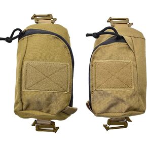 JFFCESTORE 2 PACK Strap Pack Clip-On Pouch EDC Tools Sundries Bag Backpack Shoulder Strap Pocket Backpack Attachment for Hikers, Travelers, Students, and Commuters （Black）