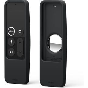 elago R5 Locator Case Compatible with Apple TV Siri Remote 1st Generation and Compatible with AirTag - Lanyard Included, Heavy Shock Absorption, Drop Protection, Full Access to All Functions [Black]