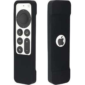 AKWOX [Nightglow Green] Case Cover Replacement for New Siri Remote Case 2021 Apple 4k TV Series 6 Generation Remote Control, Siri 2nd Silicone Skin with Lanyard