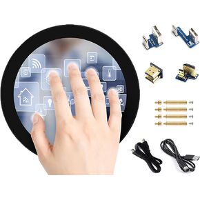 waveshare 5inch Round LCD 1080 x 1080, IPS 10-Point Touch Screen for Raspberry Pi 4B/Raspberry Pi 3B+/Pi3B/Raspberry Pi Zero W/Zero WH/Raspberry Pi Zero 2W/Jetson Nano/PC, HDMI/USB Type-C Interface