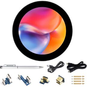 Waveshare 3.4inch HDMI Round Touch Display, 800×800 Resolution, IPS, 10-Point Touch, Compatible with Raspberry Pi 5/4B/3B+/3A+/2B/B+/A+/Zero/Zero W/WH/Zero 2W, Support Jetson Nano and Mini PC