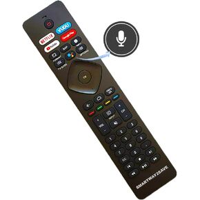 NH800UP RF402A-V14 Replacement Voice Remote Control Compatible for Philips Android 4K Ultra HD Smart LED TV with Google Assistant, Netflix Vudu YouTube Google Play Buttons