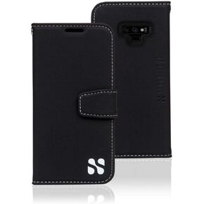 SafeSleeve EMF Protection Anti Radiation Galaxy Case: Galaxy Note 9 RFID Card Holder Blocking Wallet, Adjustable Stand Cell Phone Case, Vegan Leather for Women & Men (Black)
