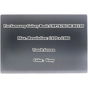 13.3" Replacement for Samsung Galaxy Book S NP767XCM-K01US SM-W767 FHD 1920x1080 LCD LED Touch Screen Panel Digitizer Assembly Display Complete Gray