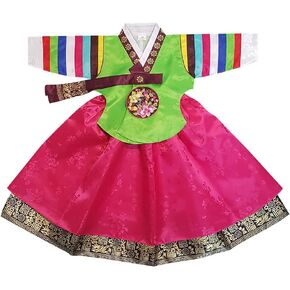 Korean Baby Girl Hanbok for 1~8y/o Multi-Colored Sleeve Dangui Girl Baby Kids Hanbok Korean Traditional Dress
