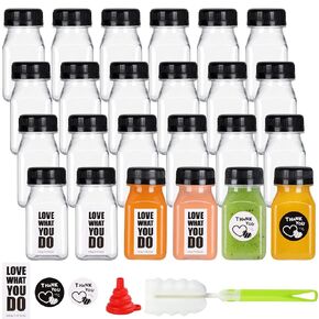 35pcs 16oz Plastic Bottles with Caps, Reusable Plastic Juice Bottles with Caps Leak Proof Empty Juicing Bottles Juice Container for Juicing Smoothie Drinking Beverage
